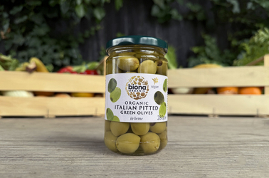 Picture of Biona Pitted Green Olives in Brine Organic 280g