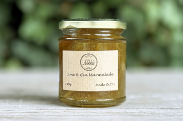 Nikki's Homemade Lime and Gin Marmalade 240g (not organic) Picture of Nikki's Homemade Lime and Gin Marmalade 240g (not organic)