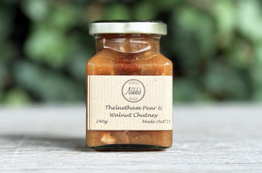 Nikki's Homemade Pear and Walnut Chutney 240g (not organic) Picture of Nikki's Homemade Pear and Walnut Chutney 240g (not organic)