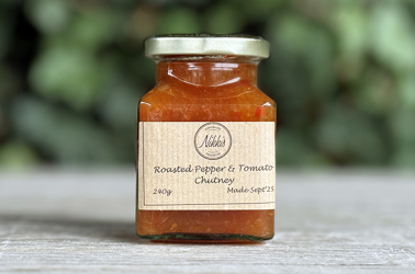 Nikki's Homemade Roasted Pepper and Tomato Chutney 240g (not organic) OUT OF STOCK BACK SOON £3.95 Picture of Nikki's Homemade Roasted Pepper and Tomato Chutney 240g (not organic) OUT OF STOCK BACK SOON £3.95