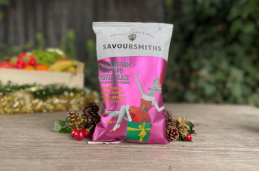 Picture of Savoursmiths crisps LIMITED EDITION Christmas Ham with Umami Truffle Glaze (not organic) 150g